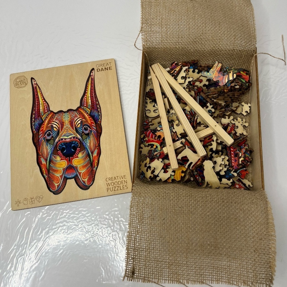 Woodbests Wooden Jigsaw Puzzle Great Dane Colorful Gift Fun 117 Pieces